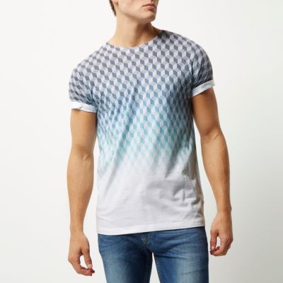White geometric print t-shirt